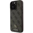 Guess Husa PU 4G Small Metal Logo MagSafe iPhone 16 Pro Max Maro
