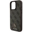Guess Husa PU 4G Small Metal Logo MagSafe iPhone 16 Pro Max Maro