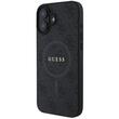 Guess Husa PU Leather 4G Colored Ring MagSafe iPhone 16 Plus Negru