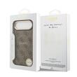 Guess Husa PU Leather 4G Gold Frame MagSafe iPhone Air Maro