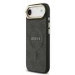 Guess Husa PU Leather 4G Gold Frame MagSafe iPhone Air Negru