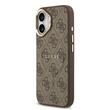 Guess Husa PU Leather 4G Gold Frame MagSafe iPhone 17 Maro