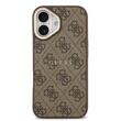 Guess Husa PU Leather 4G Gold Frame MagSafe iPhone 17 Maro