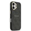 Guess Husa PU Leather 4G Gold Frame MagSafe iPhone 17 Negru