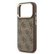 Guess Husa PU Leather 4G Gold Frame MagSafe iPhone 17 Pro Maro