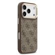 Guess Husa PU Leather 4G Gold Frame MagSafe iPhone 17 Pro Max Maro