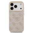Guess Husa PU Leather 4G Gold Frame MagSafe iPhone 17 Pro Max Roz