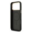 Guess Husa PU Leather 4G Gold Frame MagSafe iPhone 17 Pro Negru