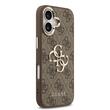 Guess Husa PU Leather 4G Metal Logo Gold Frame iPhone 17 Maro