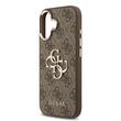 Guess Husa PU Leather 4G Metal Logo Gold Frame iPhone 17 Maro