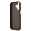 Guess Husa PU Leather 4G Metal Logo Gold Frame iPhone 17 Maro