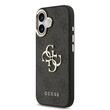 Guess Husa PU Leather 4G Metal Logo Gold Frame iPhone 17 Negru
