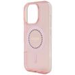 Guess Husa Rhinestones Ring MagSafe iPhone 16 Pro Roz