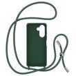 Lemontti Husa Silicon cu Snur Samsung Galaxy A13 5G Verde (protectie 360°, material fin, captusit cu microfibra)