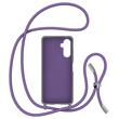 Lemontti Husa Silicon cu Snur Samsung Galaxy A24 5G Mov (protectie 360°, material fin, captusit cu microfibra)