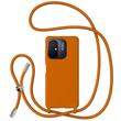Lemontti Husa Silicon cu Snur Xiaomi Redmi 12C Portocaliu (protectie 360°, material fin, captusit cu microfibra)