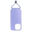 Lemontti Husa Silicon cu Snur iPhone 13 Pro Mov (protectie 360°, material fin, captusit cu microfibra)