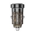 Lemontti Incarcator Auto Fast Charge 45W 2 porturi PD Type-C 45W + USB-A QC 3.0 Transparent / Negru