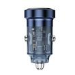 Lemontti Incarcator Auto Fast Charge 45W 2 porturi PD Type-C 45W + USB-A QC 3.0 Transparent / Albastru