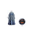 Lemontti Incarcator Auto Fast Charge 45W 2 porturi PD Type-C 45W + USB-A QC 3.0 Transparent / Albastru