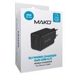 Mako Incarcator Retea Quick Charge 45W GaN2, 2x Type-C, EU, Black