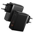 Baseus Set Incarcator Retea GaN5 Pro Dual Port Fast Charger PD3.0, QC4.0, 100W, AFC+ Cablu Type-c la Type-c,1m Negru