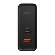 Baseus Set Incarcator Retea GaN5 Pro Dual Port Fast Charger PD3.0, QC4.0, 100W, AFC+ Cablu Type-c la Type-c,1m Negru