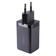 Joyroom Set Incarcator Retea Fast Charging 65 W,  2x USB C si  1x USB , cablu Type-C la Type-C  100 W, 1 m, Negru