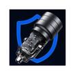 Usams Incarcator Auto Mini US-CC176 Dual port USB si Type-C, Fast Charge, 95W, Transparent / Negru