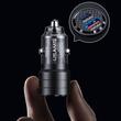 Usams Incarcator Auto Mini US-CC176 Dual port USB si Type-C, Fast Charge, 95W, Transparent / Negru
