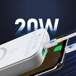 Joyroom Acumulator Extern Quick Charge 10000mAh, 20W + Încărcător magnetic wireless Qi 15W, MagSafe, Alb
