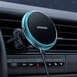 Joyroom Suport Auto Magnetic cu încarcare wireless Qi, MagSafe, 15 W, rotatie 360 grade + Cablu Type-C, prindere la sistemul de ventilatie, Argintiu