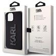 Karl Lagerfeld Husa 3D Rubber Glitter Logo Karl iPhone 15 Negru