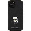 Karl Lagerfeld Husa Fixed Glitter Metal Ikonik iPhone 15 Plus Negru