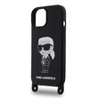 Karl Lagerfeld Husa Liquid Silicone Crossbody Ikonik iPhone 15 Negru