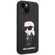 Karl Lagerfeld Husa Liquid Silicone Ikonik iPhone 15 Plus Negru