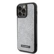 Karl Lagerfeld Husa Rhinestone Plate Metal Logo iPhone 15 Pro Argintiu
