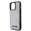 Karl Lagerfeld Husa Rhinestone Plate Metal Logo iPhone 15 Pro Argintiu
