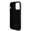 Karl Lagerfeld Husa Rhinestone Plate Metal Logo iPhone 15 Pro Argintiu