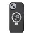 Karl Lagerfeld Husa Ringstand Karl & Choupette MagSafe iPhone 15 Negru