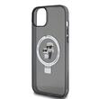 Karl Lagerfeld Husa Ringstand Karl & Choupette MagSafe iPhone 15 Plus Negru