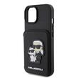 Karl Lagerfeld Husa Saffiano Card Slot Stand Karl&Choupette iPhone 15 Negru
