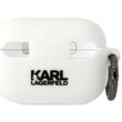 Karl Lagerfeld Husa Silicon 3D Logo Karl Head Airpods Pro 2 Alb
