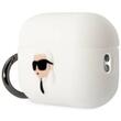 Karl Lagerfeld Husa Silicon 3D Logo Karl Head Airpods Pro 2 Alb