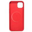 Lemontti Husa Liquid Silicon MagCharge iPhone 14 Rosu (protectie 360°, material fin, captusit cu microfibra)
