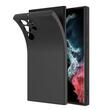Lemontti Husa Silicon Soft Slim Samsung Galaxy S23 Ultra, material mat si fin, captusit cu microfibra, Negru