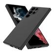 Lemontti Husa Silicon Soft Slim Samsung Galaxy S23 Ultra, material mat si fin, captusit cu microfibra, Negru