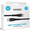 Mako Cablu Fast Charge PD 66W Type-C la Type-C, 2m, Black (impletitura nylon)