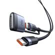 Mcdodo Cablu 2 in 1 Type-C la Type-C cu conector MagSafe 3, Super Fast Charging 240 W, Indicator LED, 2 m, Negru