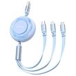 Mcdodo Cablu 3 in 1 USB la Lightning, MicroUSB si Type-C Super Fast Charging, 66W, 1.2m, Albastru
